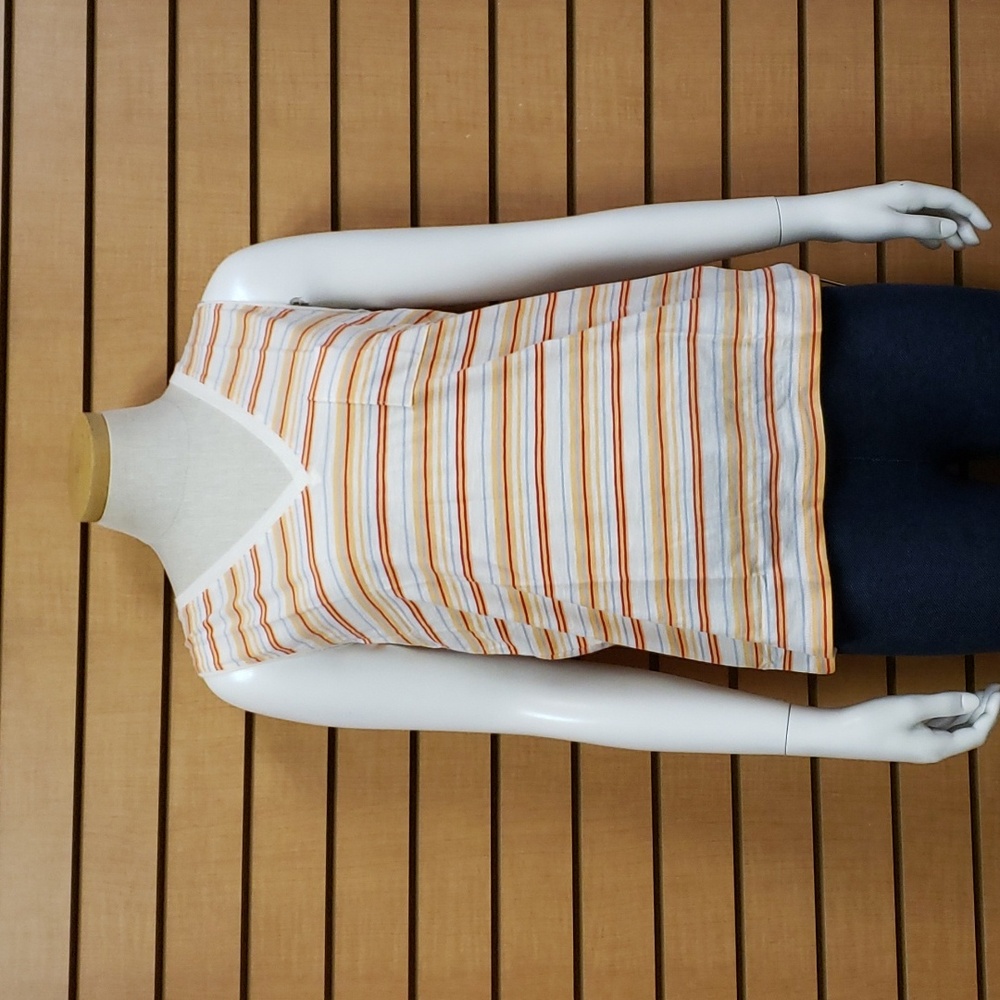 Madewell Womens V-neck Striped Tank Top Size Medium New With Tags